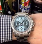 Rolex Daytona Ss Glacier Blue Watch Fake Rolex with Diamond Bezel